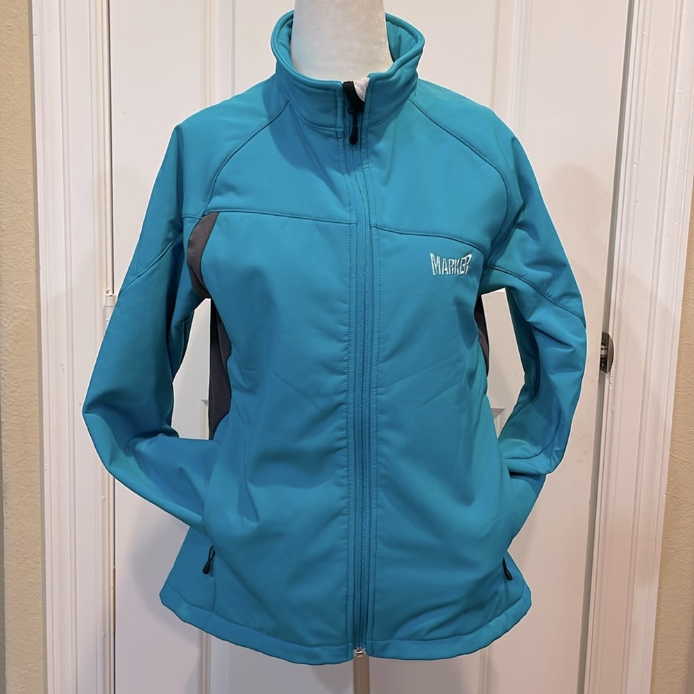 Marker Aqua Blue Medium /Light Weight Fleece Lined Winter Sports Jacket - Size 8